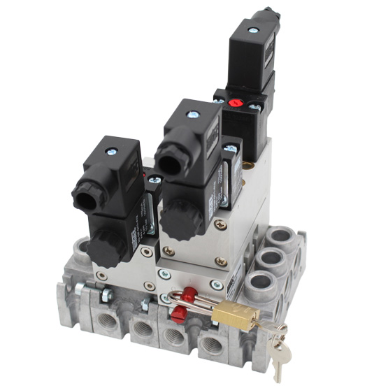 Embase de coupure ISO 5599/1 pour distributeur pneumatique ISO Taille 1 Airtec - MI-01-23041-01